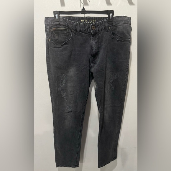 Men’s Black Distressed Marc Ecko Jeans Cut & Sew - Picture 10 of 13